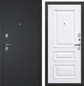 Входная дверь Кристел Версаль, черный муар с блестками-дуб беловежский, 860*2050 (Пр), в комплекте с замком, ЗПК