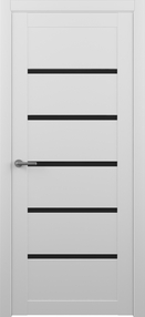 Межкомнатная дверь Вена, 600*2000, кедр снежный, Albero, (стекло черное)