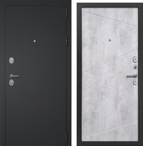 Входная дверь Кристел Лофт, черный муар-белый камень, 860*2050 (Л), в комплекте с замком, ЗПК