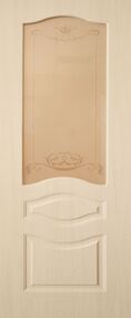 Межкомнатная дверь ДО Леона, 700*2000, Беленый дуб, ДвериСити, (Стекло белое художественное)