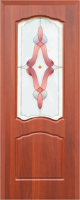Межкомнатная дверь Азалия, 600*2000, Итальянский орех, ДвериСити, (стекло Фиджи)
