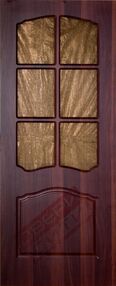 Межкомнатная дверь Азалия, 600*2000, Итальянский орех, ДвериСити, (стекло Ниагара)