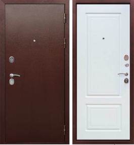 Входная дверь Тайга 9см, медь-белый клен, 860*2050 (Пр), в комплекте с замком, Сибирский Стандарт