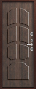 Входная дверь Т-6, медь-антик-тиковое дерево, 960*2050 (Л), в комплекте с замком, Центурион