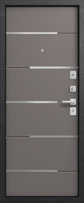 Стальная дверь, C-108, серый муар-софт грей, 960*2050 (Пр), Молдинг, в комплекте с замком, Центурион