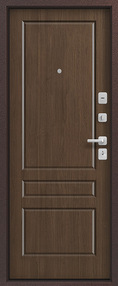 Стальная дверь, LUX-6, медный муар-дуб янтарный, 860*2050 (Пр), в комплекте с замком, Центурион