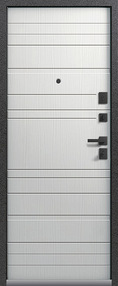 Стальная дверь, LUX-10, серый муар-ясень скандинавский, 860*2050 (Пр), в комплекте с замком, Центурион