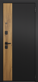 Входная дверь TRUST ECO 401/161, черный матовый/дуб галифакс медовый-дуб галифакс медовый, 860*2050 (Пр), черная ф Входная дверь TRUST ECO 401/161, черный матовый/дуб галифакс медовый-дуб галифакс медовый, 860*2050 (Пр), черная ф