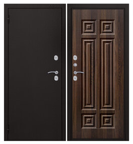 Входная дверь Ария ТЕРМО , букле черный-статус коньяк, 860*2050 (Л), в комплекте с замком, АРГУС