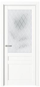 Межкомнатная дверь Олимпия, 800*2000, Белый, Albero, (стекло матовое рубин)