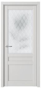 Межкомнатная дверь Олимпия, 800*2000, Платина, Albero, (стекло матовое рубин)