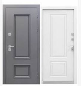 Стальная дверь, Luxor Termo 2, букле антрацит-эмалит белый, 960*2050 (Л), рама в цвет полотна, в комплекте с замком, Ferroni