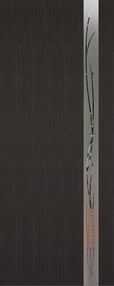 Межкомнатная дверь Модерн-1, 800*2000, Орех темный, ДвериСити, (Зеркало с рисунком)