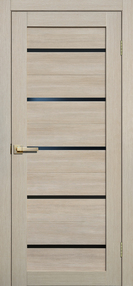 Межкомнатная дверь L26, 900*2000, Ясень, FLYDOORS, (стекло черное)