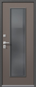 Стальная дверь, Т-2 Premium, антрацит муар-софт ясень грей, 860*2050 (Пр), Стеклопакет 48мм, в ком-те с замком, Центурион