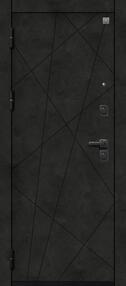 Стальная дверь, V-16, черный муар/бетон темный-кашемир белый, 960*2050 (Пр), в ком-те с замком, Центурион