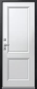 Входная дверь Т-3 Premium, черный муар/распил графит-кашемир белый, 860*2050 (Л), в комплекте с замком, Центурион