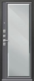 Входная дверь LUX-1, графит муар-кашемир графит, 860*2050 (Пр), Зеркало, в комплекте с замком, Центурион