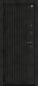 Стальная дверь, V-15, черный муар/бетон темный-софт ясень белый, 960*2050 (Л), в комплекте с замком, Центурион