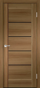 Межкомнатная дверь PREMIER 1, 900*2000, Орех золотой, Vell Doris, (Лакобель черное)