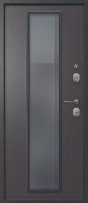 Стальная дверь, Эталон Термо-СП40, букле черный-венге, 860*2050 (Пр), стеклопакет, в комплекте с замком, Эталон