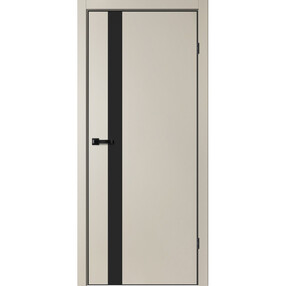 Межкомнатная дверь TR06, 900*2000, Айриш, FLYDOORS, (стекло черное), кромка АЛ черный