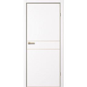 Межкомнатная дверь TR03, 600*2000, Арктик, FLYDOORS (глухая), кромка АЛ шампань