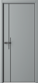 Межкомнатная дверь Контур-3, 600*2000, Гриджио, Albero (глухая), черная композитная кромка