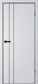 Межкомнатная дверь TR02, 900*2000, Сильвер, FLYDOORS (глухая), кромка АЛ черный