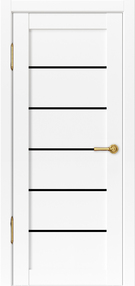 Межкомнатная дверь Рио, 600*2000, Белый, ДВЕРНЫЕ РЕШЕНИЯ, (стекло черное)