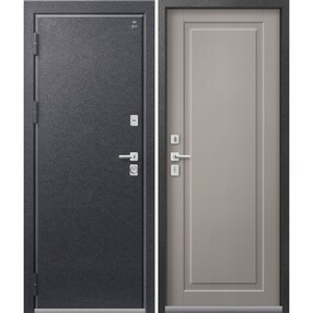 Стальная дверь, Т-4 NEW, антрацит муар-кашемир грей, 860*2050 (Пр), в комплекте с замком, Центурион
