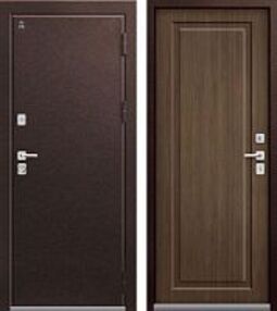 Стальная дверь, Т-4 NEW, шоколад муар-миндаль, 960*2050 (Л), в комплекте с замком, Центурион