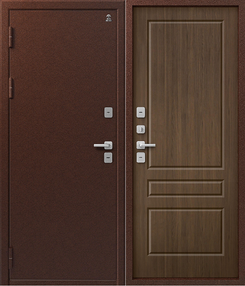 Входная дверь Т-6 NEW, медь-миндаль, 860*2050 (Пр), в комплекте с замком, Центурион