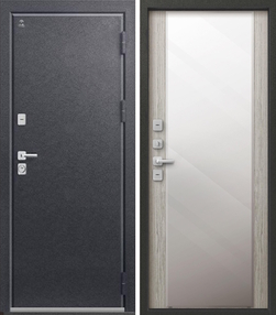 Входная дверь Т-6/1 NEW, антик серебро-дуб полярный, 860*2050 (Пр), Зеркало, в комплекте с замком, Центурион Входная дверь Т-6/1 NEW, антик серебро-дуб полярный, 860*2050 (Пр), Зеркало, в комплекте с замком, Центурион