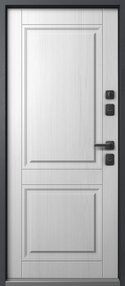 Стальная дверь, Эталон Термо-2, графит муар-белый снег, 860*2050 (Л), терморазрыв, в комплекте с замком, Эталон