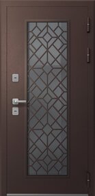 Входная дверь Эталон Термо-СП10, шоколадный муар блеск-грецкий орех, 860*2050 (Пр), стеклопакет, в комплекте с зам Входная дверь Эталон Термо-СП10, шоколадный муар блеск-грецкий орех, 860*2050 (Пр), стеклопакет, в комплекте с зам
