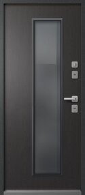 Стальная дверь, Эталон Термо-СП20, антрацит муар блеск-ясень графит, 960*2050 (Пр), стеклопакет, в комплекте с замком, Эталон