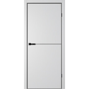 Межкомнатная дверь TR05, 600*2000, Сильвер, FLYDOORS (глухая), кромка AL черный