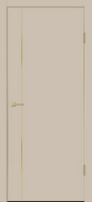 Межкомнатная дверь TECHNO GOLD MV1 с замком, 600*2000, Кварцит, Vell Doris (глухая), замок Morelli M1895 MSG молдинг шампань