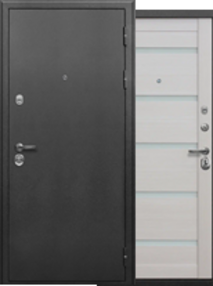 Входная дверь СОТКА, серебро-лиственница беж, 860*2050 (Л), стекло матовое, в комплекте с замком, Ferroni