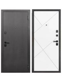 Стальная дверь, 7 см Гарда, серебро-белый матовый, 860*2050 (Пр), в комплекте с замком, Ferroni